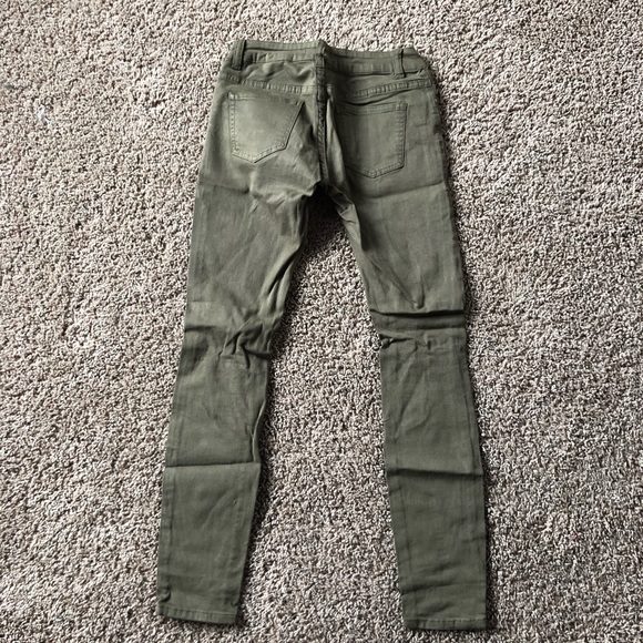 army green ripped skinny jeans - Picture 2 of 3